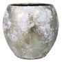 Keramik Übertopf MALIANDRA, Wischoptik, silber-weiß, 14cm, Ø16cm