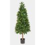 Künstliche Lorbeer Pyramide MATAR, Naturstamm, crossdoor, 140cm