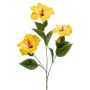 Künstlicher Hibiskus Zweig AMADOU mit Blüten, gelb, 80cm