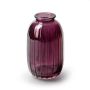 Flasche SILVINA aus Glas, Rillen, kirschrot-klar, 12cm, Ø7cm