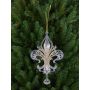 Acryl Anhänger Heraldische Lilie AZARIEL, Glitzer, transparent-gold, 15cm