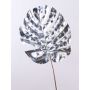 Philodendron Monstera Deliciosa Kunstpflanze Blatt AMETS, silber, 90cm