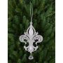 Acryl Anhänger Heraldische Lilie AZARIEL, Glitzer, silber, 15cm