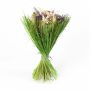 Trockenblumen Strauß LELITA, grüne Manschette, lila-weiß, 45cm, Ø27cm