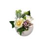 Kunstblumen Gesteck Rose Dahlie Orchidee POPPINA im Dekotopf, violett-weiß, 14cm, Ø14cm