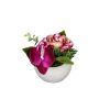 Kunstblumen Gesteck Rose Orchidee Hopfen SADIRA im Dekotopf, pink, 13cm, Ø15cm