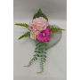 Künstliches Blumengesteck Rose Orchidee MAISLY, Herz Betontopf, rosa, 12cm, Ø16cm
