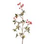 Dekozweig Kartoffelrose ELLYSA mit Hagebutten, orange, 70cm