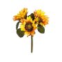 Kunstblumenstrauß Sonnenblumen Bund AZELUNA, gelb, 28cm