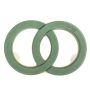 ®mosy Ökodur Steckmasse Auto Eheringe ARAKAWA, Hochzeitsdeko, mit Saugnapf, Naturholz-Unterlage, grün, 31x47x4cm