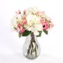 Kunst Hortensienstrauß PENELOPE Anemone, weiß-rosa, 30cm, Ø25cm