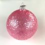 Glas Weihnachtskugeln LAYANA, Glitzer, pink, Ø10cm