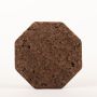 Achteckiger Press Untersetzer aus Kork MANARA, dunkel, 1,8cm, Ø25cm