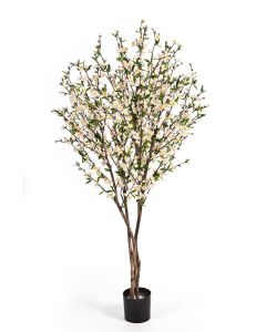 Künstlicher Kirschbaum ZADAR, Echtstämme, Blüten, weiß, 140cm