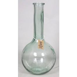 Runde bauchige Glasflasche LEVY, klar-blau, 36cm, Ø18cm