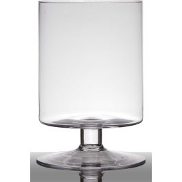 Glas Windlicht mit Standfuß LILIAN, transparent, klar, 29cm, Ø19cm