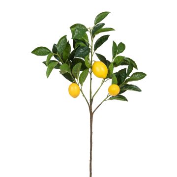 Künstlicher Zitronenzweig x 3 70cm Zitrone Ø 5/7cm, gelb Künstlicher Zitronenzweig x 3 70cm Zitrone Ø 5/7cm, gelb