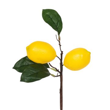 Künstlicher Zitronenzweig x 2 30cm Zitrone 7cm, gelb Künstlicher Zitronenzweig x 2 30cm Zitrone 7cm, gelb