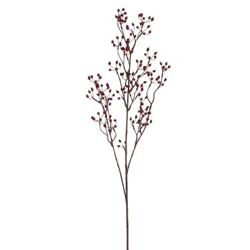 Künstlicher Mini-Hagebuttenzweig 3-fach 100cm, burgund