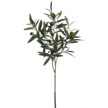 Künstlicher Olivenzweig 9-fach 53cm, grün-braun