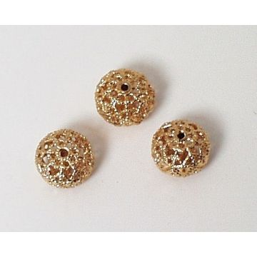 Filigrankugel abgefl. 14mm, gold Filigrankugel abgefl. 14mm, gold