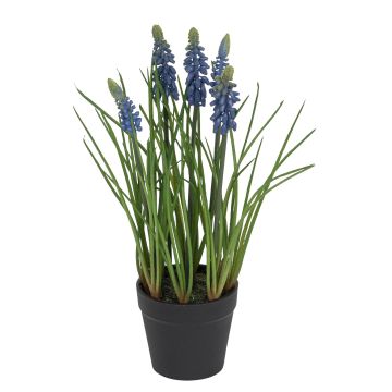 Künstliche Traubenhyazinthe x 5 im Topf 27cm, lila-blau Künstliche Traubenhyazinthe x 5 im Topf 27cm, lila-blau