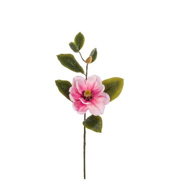 Künstlicher Magnolienzweig x 2 63cm Blütenkopf Ø 12cm, rosé