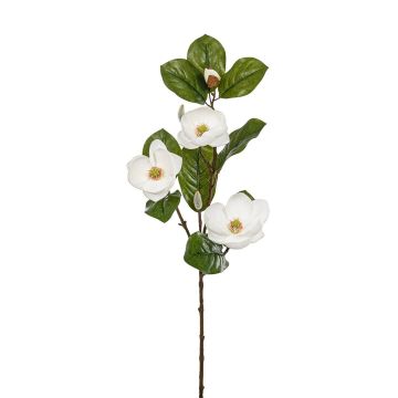 Künstlicher Magnolienzweig x 3 74cm Blütenkopf Ø 8cm, weiß Künstlicher Magnolienzweig x 3 74cm Blütenkopf Ø 8cm, weiß