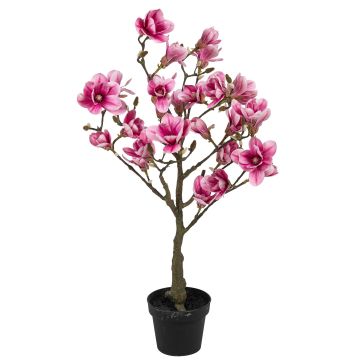Künstliche Magnolie im Topf 110cm Blütenkopf Ø 5/10/13cm, altrosé