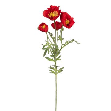 Künstliche Mohnblume x 4 63cm Blütenkopf Ø 4/8cm, rot Künstliche Mohnblume x 4 63cm Blütenkopf Ø 4/8cm, rot