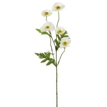 Künstliche Mohnblume x 5 64cm Blütenkopf Ø 4/5,5cm, weiß Künstliche Mohnblume x 5 64cm Blütenkopf Ø 4/5,5cm, weiß