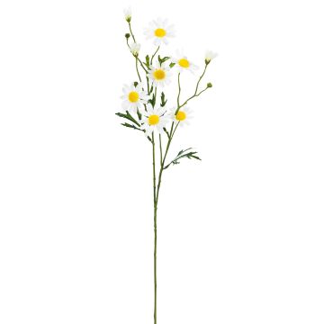 Künstlicher Margeritenzweig x 9 74cm Blütenkopf Ø 1/6cm, weiß Künstlicher Margeritenzweig x 9 74cm Blütenkopf Ø 1/6cm, weiß