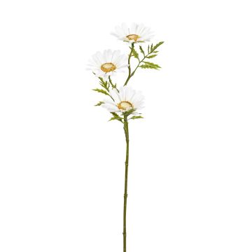 Künstlicher Margeritenzweig x 3 44cm Blütenkopf Ø 7cm, weiß Künstlicher Margeritenzweig x 3 44cm Blütenkopf Ø 7cm, weiß