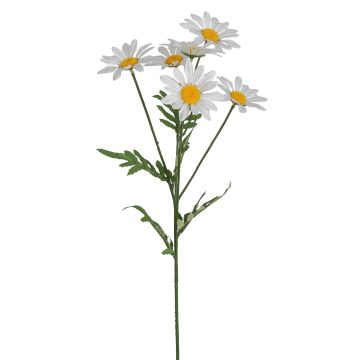 Künstlicher Margeritenzweig x 6 49cm Blütenkopf Ø 6,5cm, weiß Künstlicher Margeritenzweig x 6 49cm Blütenkopf Ø 6,5cm, weiß