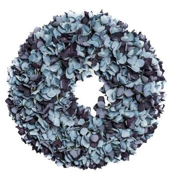 Künstlicher Hortensienkranz 45cm, blau gemischt