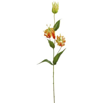 Künstliche Gloriosa 3-fach 105cm Blütenkopf Ø 9cm, gelb-orange Künstliche Gloriosa 3-fach 105cm Blütenkopf Ø 9cm, gelb-orange