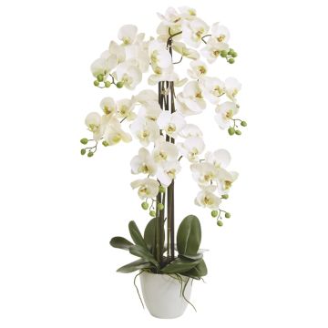 Künstliche Phalaenopsis 6-fach i.T. 96cm Blütenkopf Ø 9/10,5cm, weiß-rosé