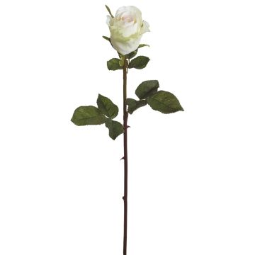 Künstliche Teerose 60cm Blütenkopf Ø 6cm, weiß-rosé