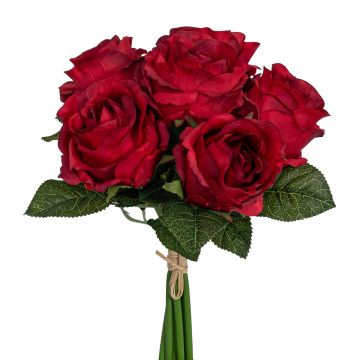 Künstlicher Rosenstrauß x 6 30cm Blütenkopf Ø 6cm, rot Künstlicher Rosenstrauß x 6 30cm Blütenkopf Ø 6cm, rot