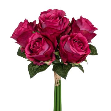 Künstlicher Rosenstrauß x 6 30cm Blütenkopf Ø 6cm, cerise Künstlicher Rosenstrauß x 6 30cm Blütenkopf Ø 6cm, cerise