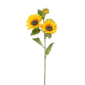 Künstliche Sonnenblume x 3 62cm Blütenkopf Ø 3/10cm, gelb