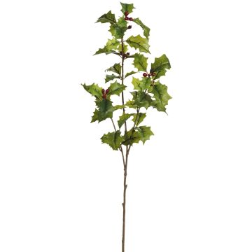 Künstlicher Ilexzweig 3-fach 70cm, grün-rot Künstlicher Ilexzweig 3-fach 70cm, grün-rot