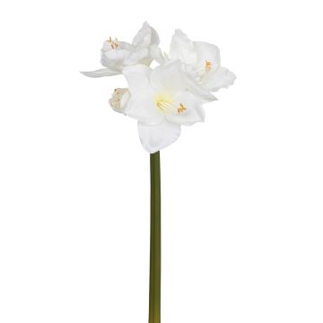 Künstliche Amaryllis x 4 63cm Blütenkopf Ø 4/14cm, weiß