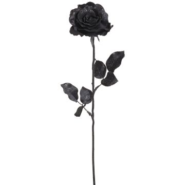 Künstliche G.-Rose 64cm Blütenkopf Ø 8,5cm, schwarz Künstliche G.-Rose 64cm Blütenkopf Ø 8,5cm, schwarz