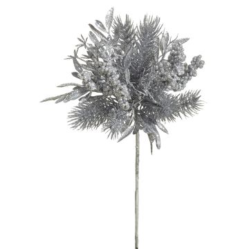 Künstlicher G.-Weihnachtspick 27cm Ø 9cm, silber Künstlicher G.-Weihnachtspick 27cm Ø 9cm, silber