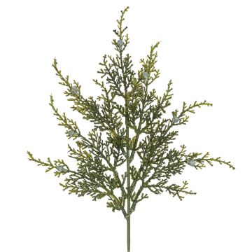 Künstlicher Zypressenzweig 7-fach 38cm, grün-weiß