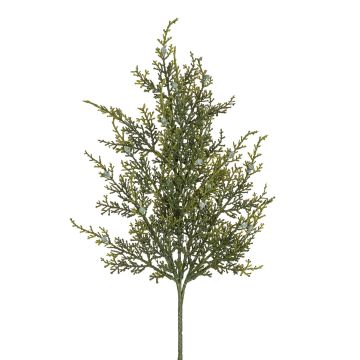 Künstlicher Zypressenzweig 17-fach 51cm, grün-weiß