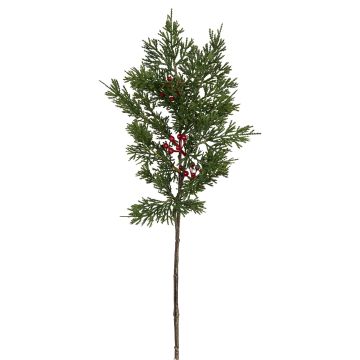 Künstlicher Zedernzweig 2-fach 78cm, grün-rot