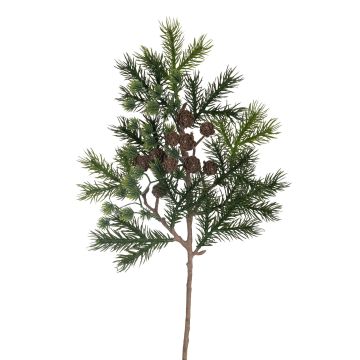 Künstlicher Lärchenzapfenzweig 8-fach 52cm, grün-braun