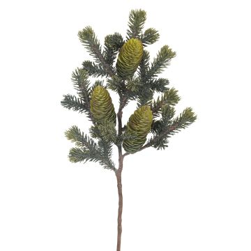 Künstlicher Tannenzweig x 9 mit Zapfen 40cm, grün Künstlicher Tannenzweig x 9 mit Zapfen 40cm, grün